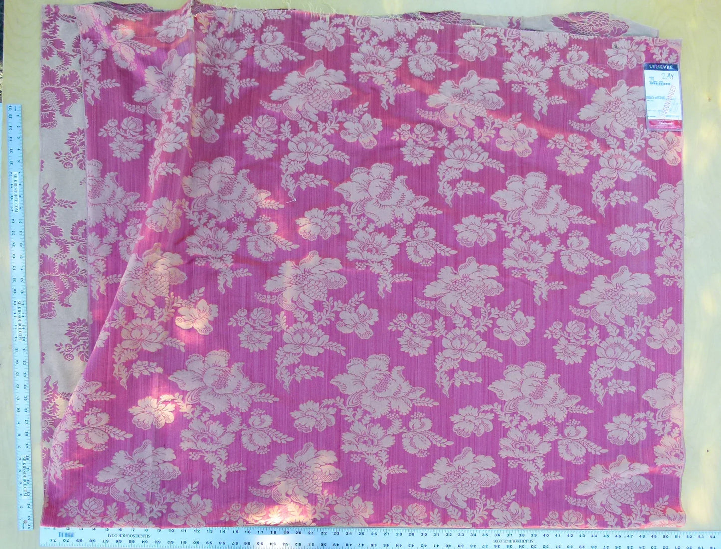 Scalamandre Length 2.4y Lelievre Orsay Red Silk Floral MSRP USD 1054/y