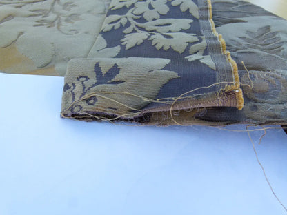 Scalamandre Length 1.2y Lelievre Carrousel Aurore Tan Gray Damask MSRP USD 892/y