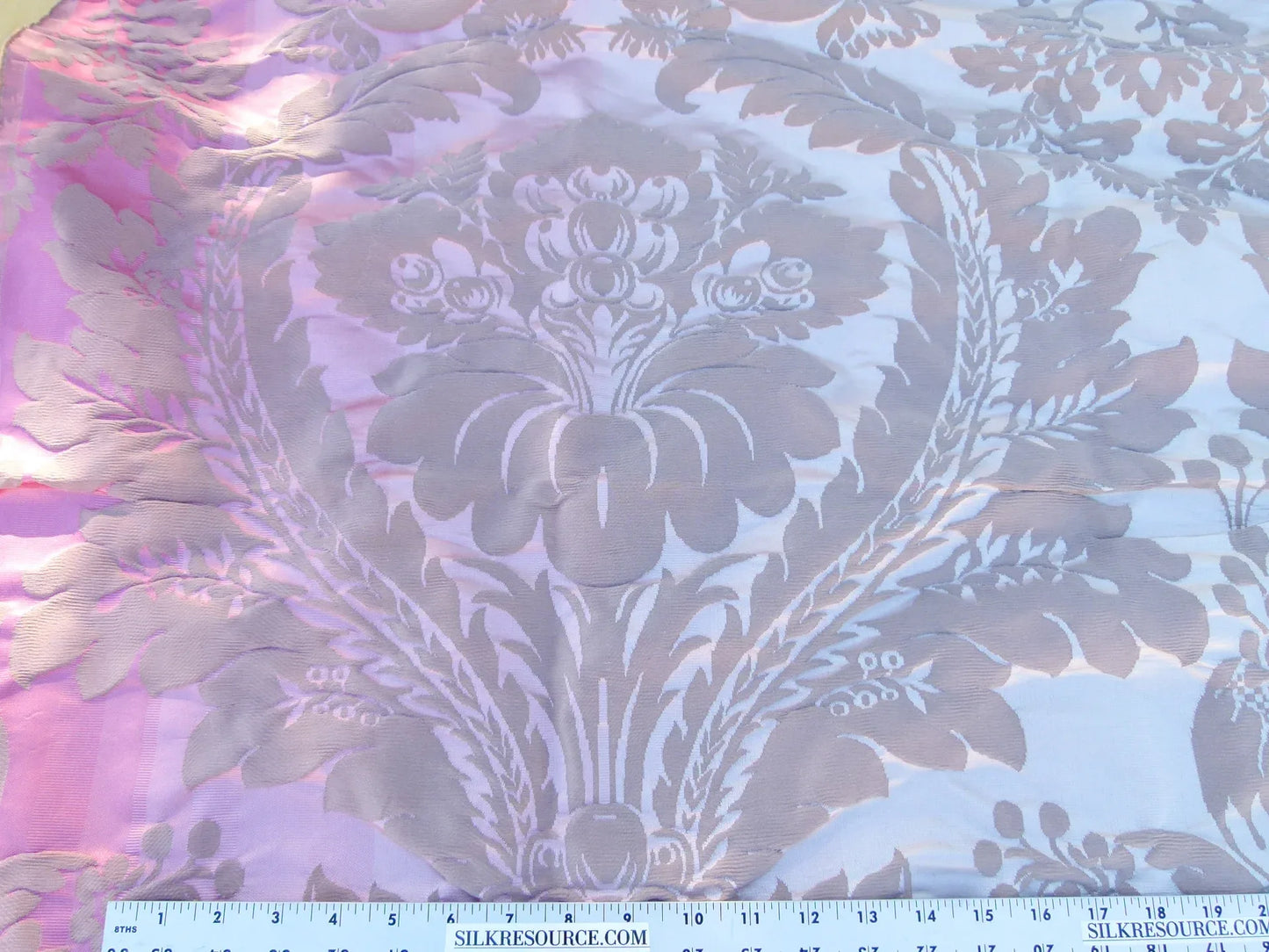 Scalamandre Length 1.1y Lelievre Carrousel Pink Damask Jacquard MSRP USD 892/y