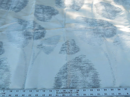 Scalamandre Length 2.4y Isabella Moon Glow White Gray Foliage Silk Contemporary MSRP USD 428/y