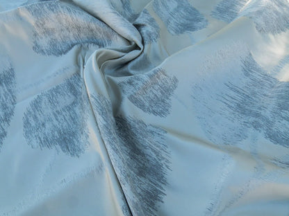 Scalamandre Length 2.4y Isabella Moon Glow White Gray Foliage Silk Contemporary MSRP USD 428/y