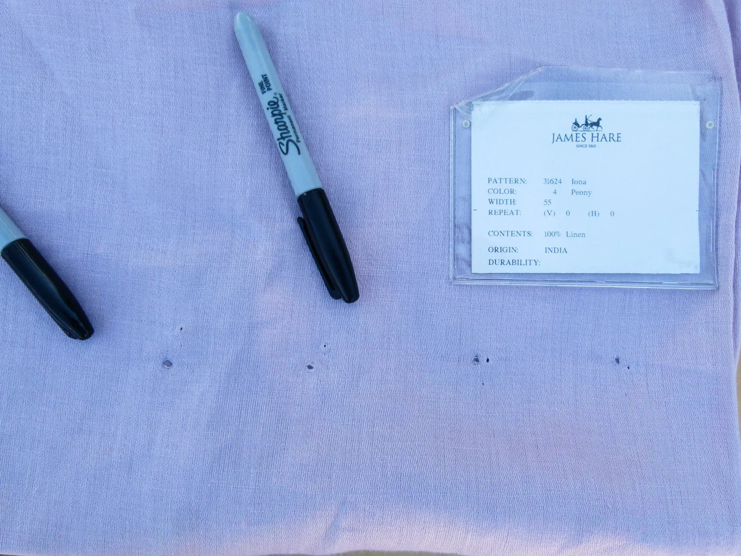 James Hare Length 2.4y Iona Peony Linen Pink Solid MSRP USD 135/y