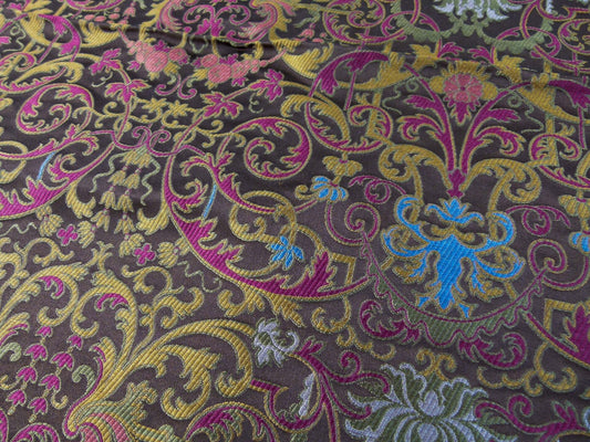 1 EV30 24"x25" Scalamandre Tassinari &amp; Châtel CERNUSCHI  Brun Brown Gold SIlk Lampas Patrimoine Collection MSRP USD2128/y