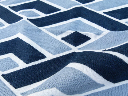 4 EV30 26"x26" Scalamandre Alhambra Grazia Sea Black Gray Geometric Embroidery MSRP USD300+/y