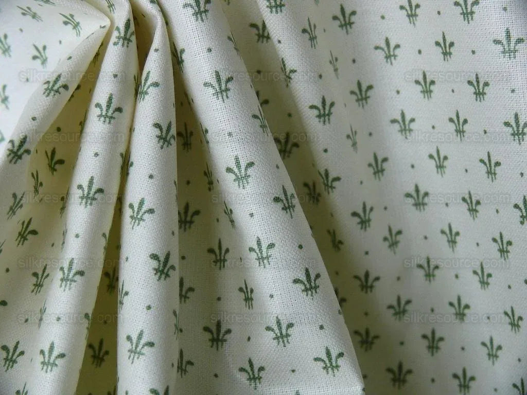 Zimmer Rhode Warner Petites Fluers De Lys Green White Uk Chintz