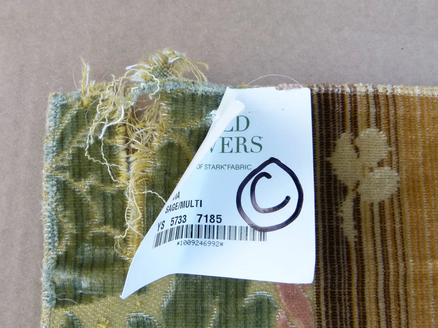 17 EV30 Square Scalamandre Salvia Sage/ Multi Velvet Stripe Botanical Damask MSRP USD800+/y