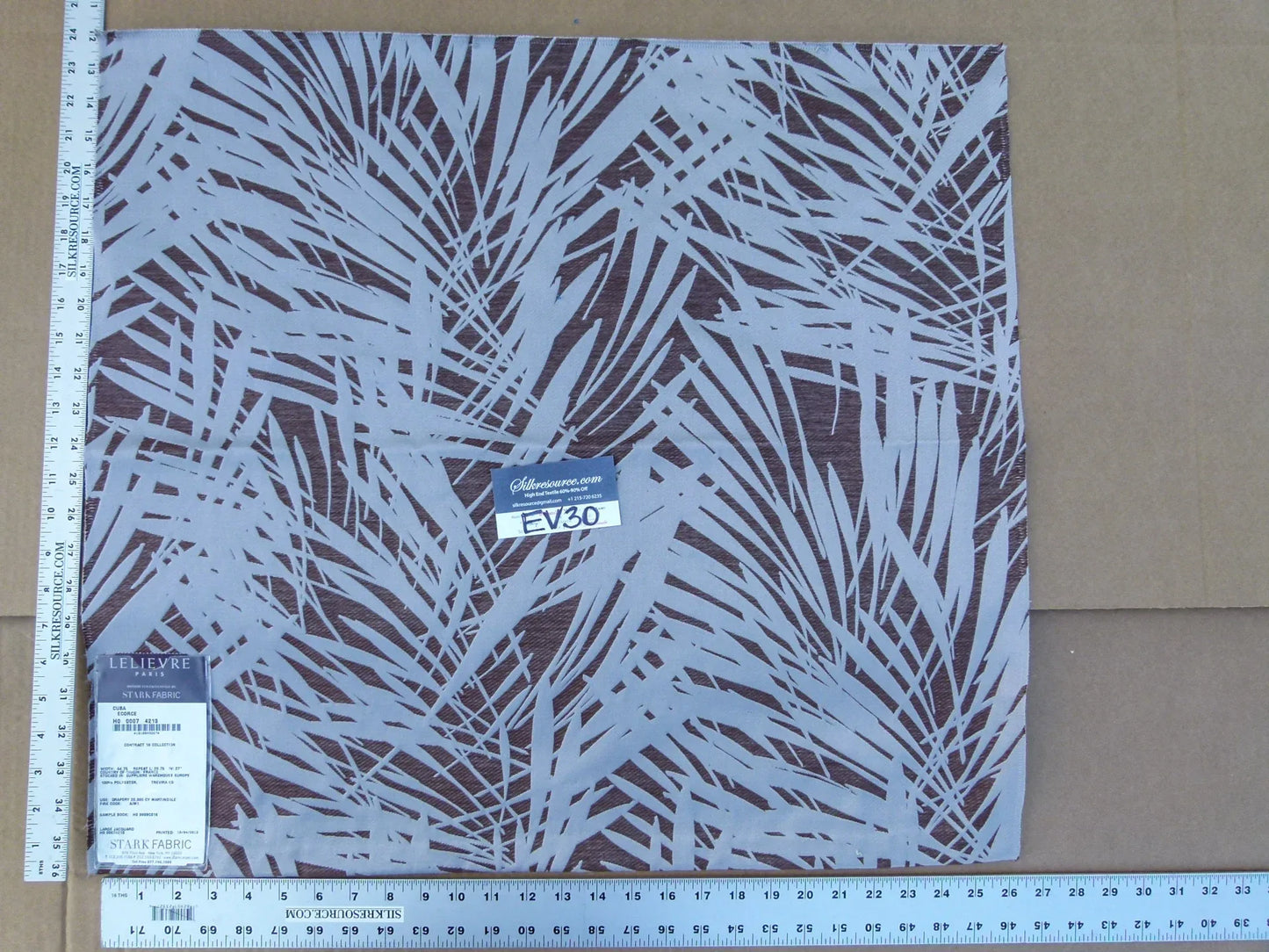 19 EV30 Scalamandre by Lelievre Cuba Ecorce Tropical Brown White Botanical Foliage MSRP USD556/y