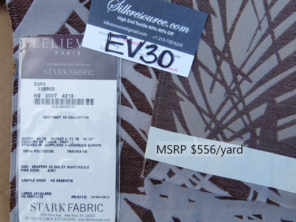 19 EV30 Scalamandre by Lelievre Cuba Ecorce Tropical Brown White Botanical Foliage MSRP USD556/y