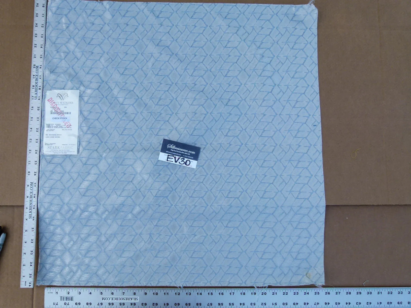 20 EV30 Scalamandre Grey Watkins Grande Light Blue Abstract Small Scale MSRP USD238/y