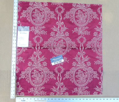 24 EV30 Scalamandre Lelievre Damas Rambouillet Rouge/Bis Pink Viscose Damask Square 27x24 inches MSRP USD540/y