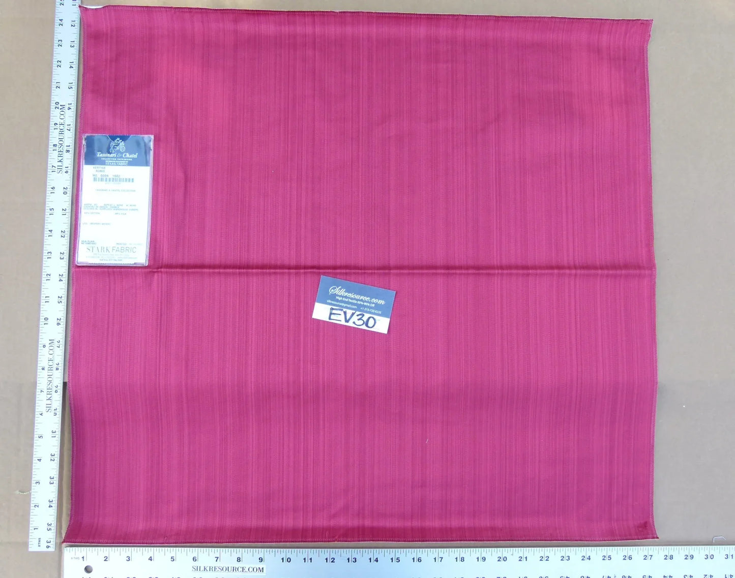 28 EV30 Scalamandre Tassinari and Chatel Vertige Rubis Pink Strie Solid Square 24x27 inches MSRP USD1310/y