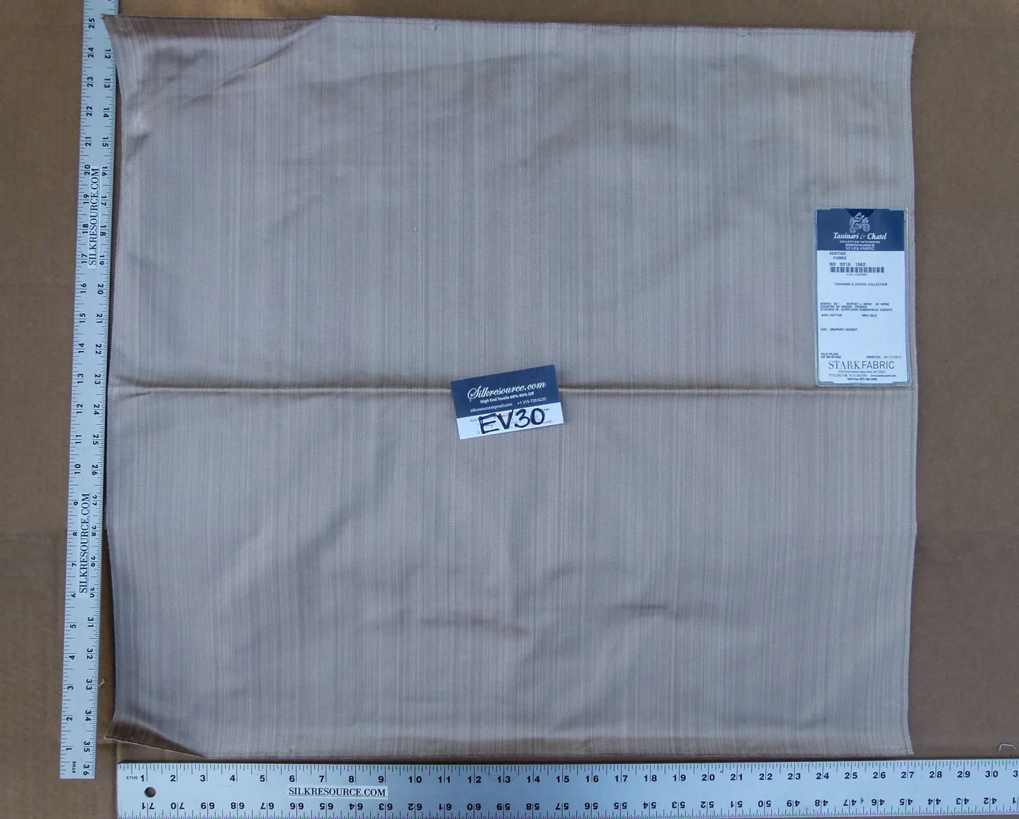 30 EV30 Scalamandre Tassinari and Chatel Vertige Fumee Gray Strie Solid Square 24x27 inches MSRP USD1310/y