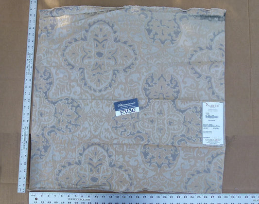 31 EV30 Scalamandre Aldeco Interior Fabric Legend Taupe Large Jacquard Damask Square 27x28 inches MSRP USD258/y
