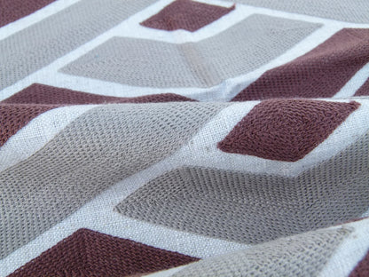 32 EV30 Scalamandre Alhambra Grazia Brick Embroidery Red Gray Brown Square 26x26 inches MSRP USD382/y