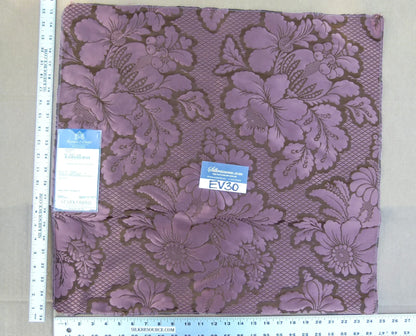 34 EV30 Scalamandre Tassinari and Chatel Volanges Puce Silk Damask Floral Purple Square 23x24 inches MSRP USD1354/y