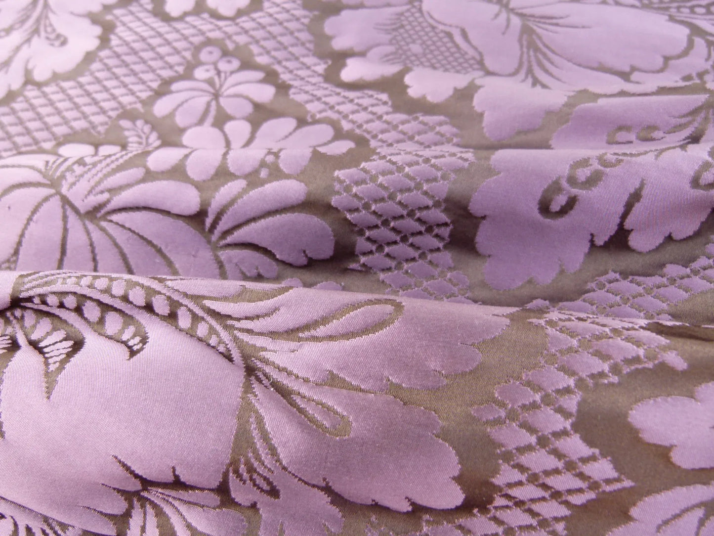 34 EV30 Scalamandre Tassinari and Chatel Volanges Puce Silk Damask Floral Purple Square 23x24 inches MSRP USD1354/y