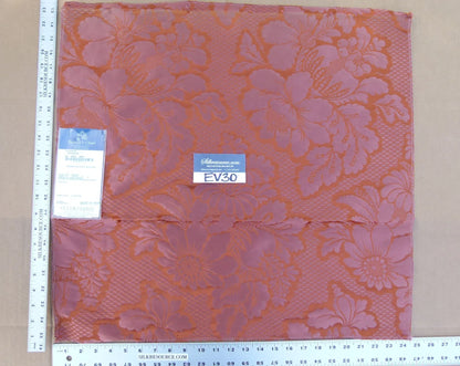 35 EV30 Scalamandre Tassinari and Chatel Volanges Cornaline Pink Red Silk Damask Floral Square 23x24 inches MSRP USD1354/y
