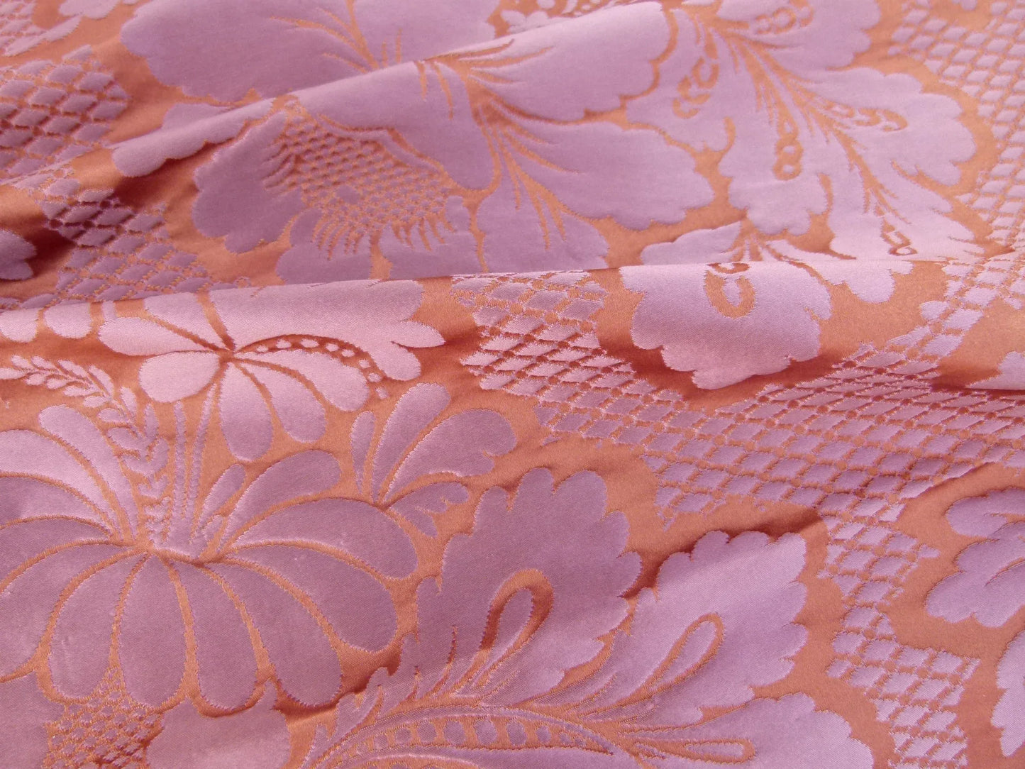 35 EV30 Scalamandre Tassinari and Chatel Volanges Cornaline Pink Red Silk Damask Floral Square 23x24 inches MSRP USD1354/y