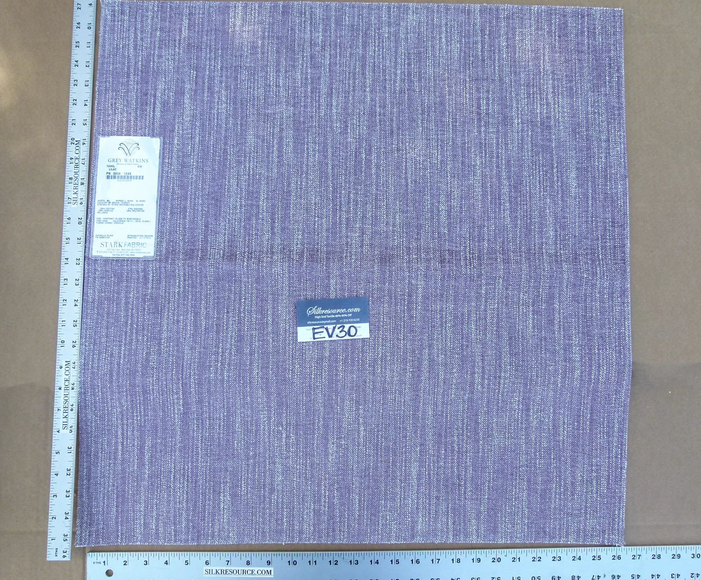 40 EV30 Scalamandre Grey Watkins Tamil Lilac Purple Strie Texture Square 27x26 inches MSRP USD290/y