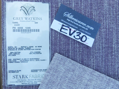 40 EV30 Scalamandre Grey Watkins Tamil Lilac Purple Strie Texture Square 27x26 inches MSRP USD290/y