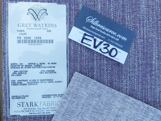 40 EV30 Scalamandre Grey Watkins Tamil Lilac Purple Strie Texture Square 27x26 inches MSRP USD290/y