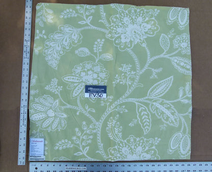 50 EV30 Scalamandre Kaveri Vine Pear Green Jacquard Botanical Foliage Square 26 X 26 incher MSRP USD232/y