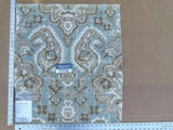 53 EV30 Scalamandre Oushak Linen Velvet Aquamarine Jacquard Blue Brown Linen Square 26 x 23 inches MSRP USD638/y