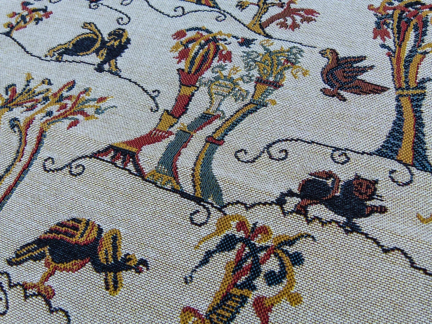 54 EV30 Scalamandre Old World Weaver Mathilde Creme Tapestry Square 24 x 27 inches MSRP USD332/y