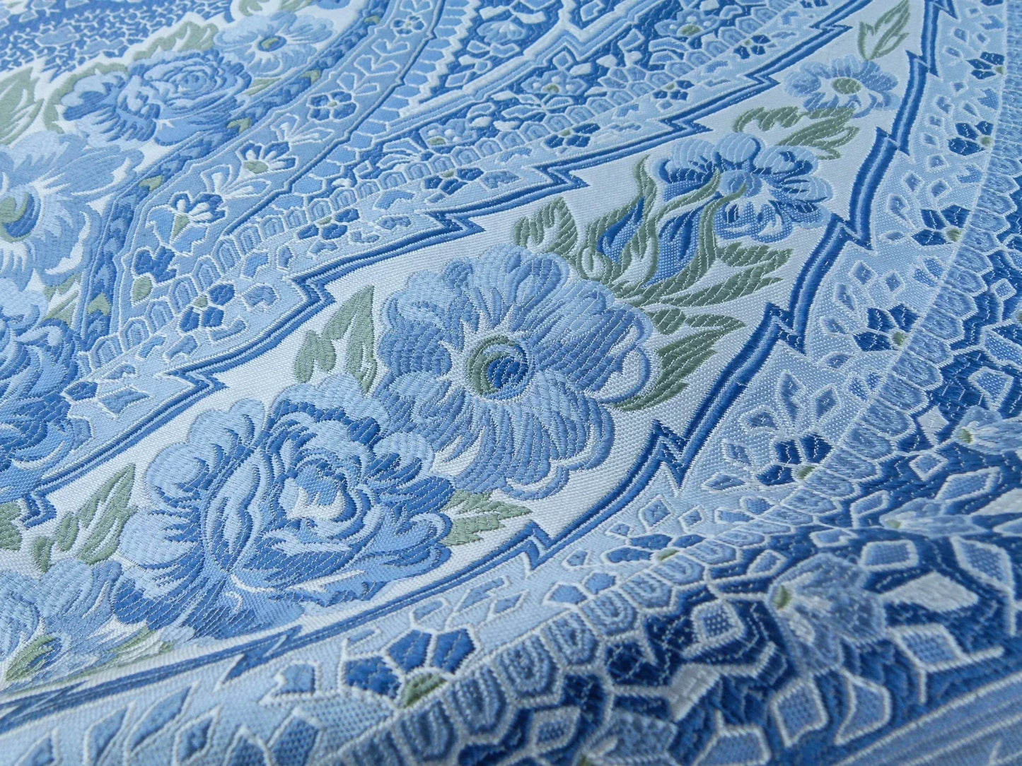 60 EV30 Scalamandre Valeria (5M MIN) Azure Blue Paisley Silk 33 x 27 inches  MSRP USD 1100+/y