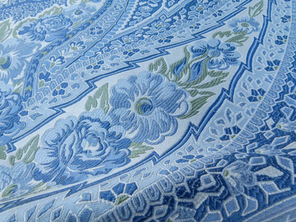 60 EV30 Scalamandre Valeria (5M MIN) Azure Blue Paisley Silk 33 x 27 inches  MSRP USD 1100+/y