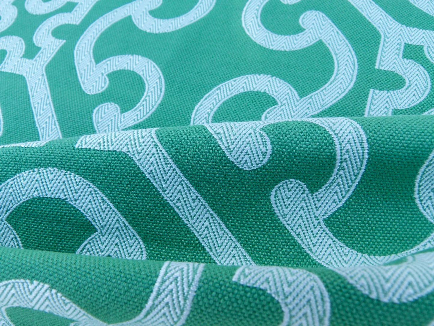 62 EV30 Scalamandre Ailin Lattice Weave Jacquard Green White Geometric Square 26 x 27 inches  MSRP USD 190+/y