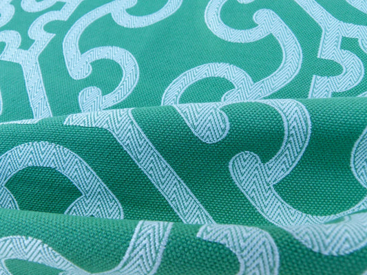 62 EV30 Scalamandre Ailin Lattice Weave Jacquard Green White Geometric Square 26 x 27 inches  MSRP USD 190+/y