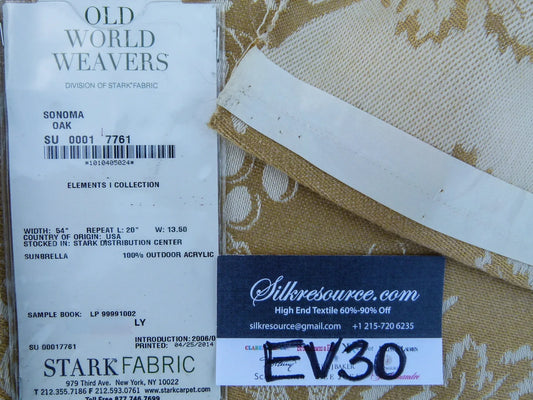 63 EV30 Scalamandre Old World Weavers Sonoma Oak Brown Plain Outdoor Square 24 x 27 inches