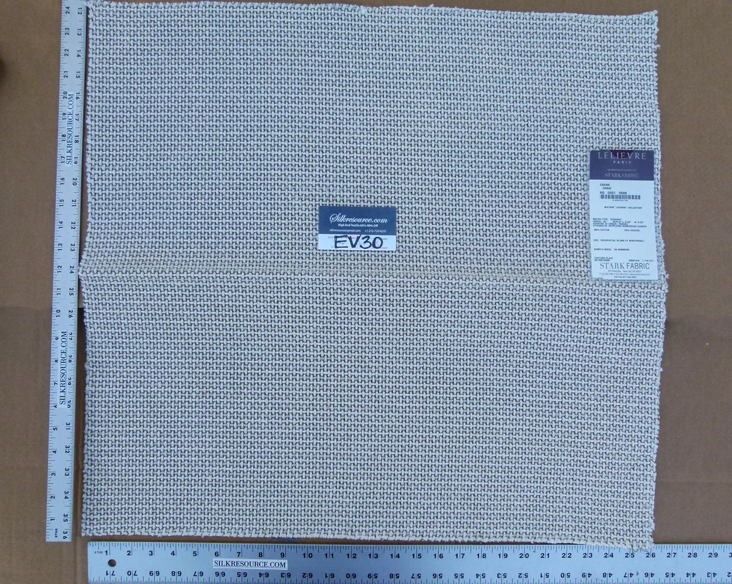 64 EV30 Scalamandre Leleivre Paris Cross Craie Small Scale Texture White Square 24 x 26 inches MSRP USD 422/y