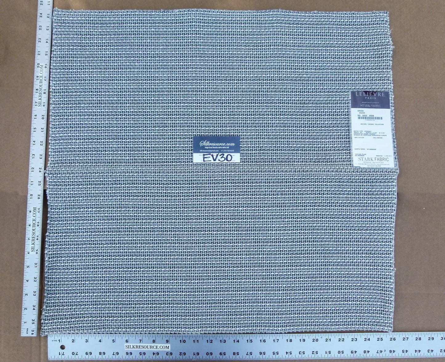 65 EV30 Scalamandre Leleivre Paris Cross Agave Small Scale Texture White Gray Square 24 x 26 inches MSRP USD 422/y