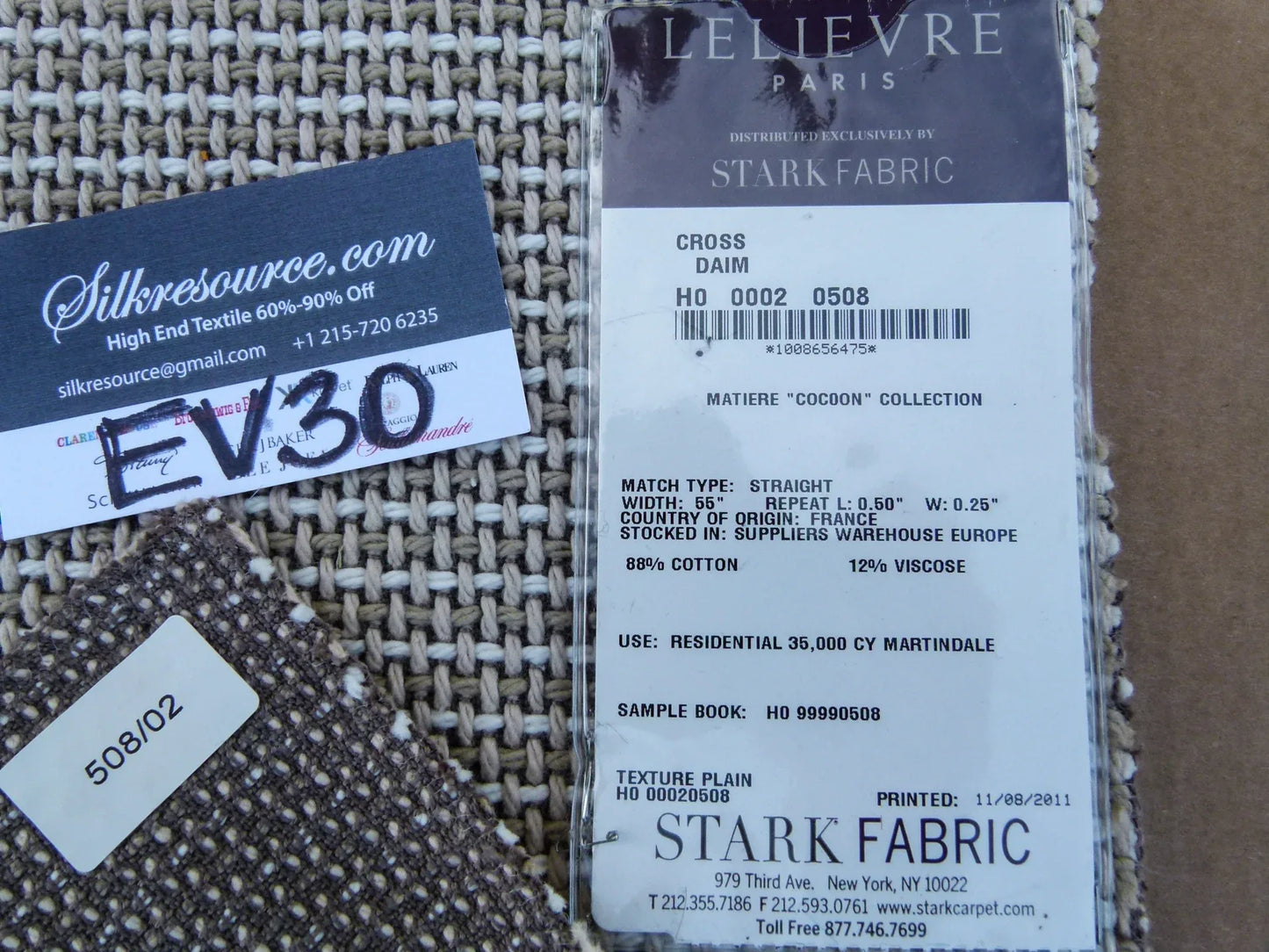 66 EV30 Scalamandre Leleivre Paris Cross Daim Small Scale Texture White Beige Square 24 x 26 inches MSRP USD 422/y