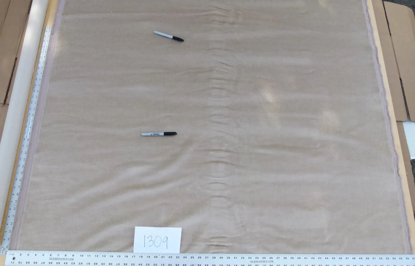 1.8 Yards Beacon Hill Silk Mohair Velvet in Sandlewood Tan MSRP 428/y Minor Defect