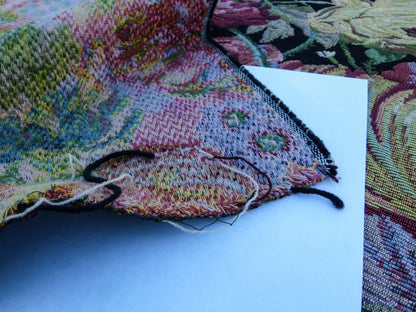 Scalamandre  Caspio Black Wool Tapestry Flemish Tulip Rose Iris Daffodil Flower Super Heavy MSRP 642/y