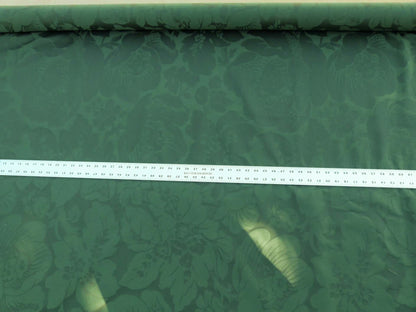 Scalamandre Kensington Damask Green Reversible Large Rose Blossom Deep Green Cotton MSRP USD 192/y