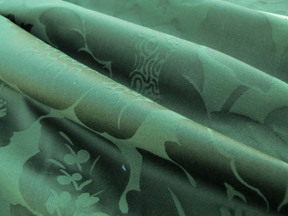 Scalamandre Kensington Damask Green Reversible Large Rose Blossom Deep Green Cotton MSRP USD 192/y