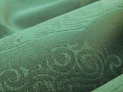 Scalamandre Kensington Damask Green Reversible Large Rose Blossom Deep Green Cotton MSRP USD 192/y