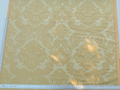 Scalamandre Bellona Midas Yellow Renaissance Silk Cotton Damask Floral Classic Beige MSRP USD 650/y