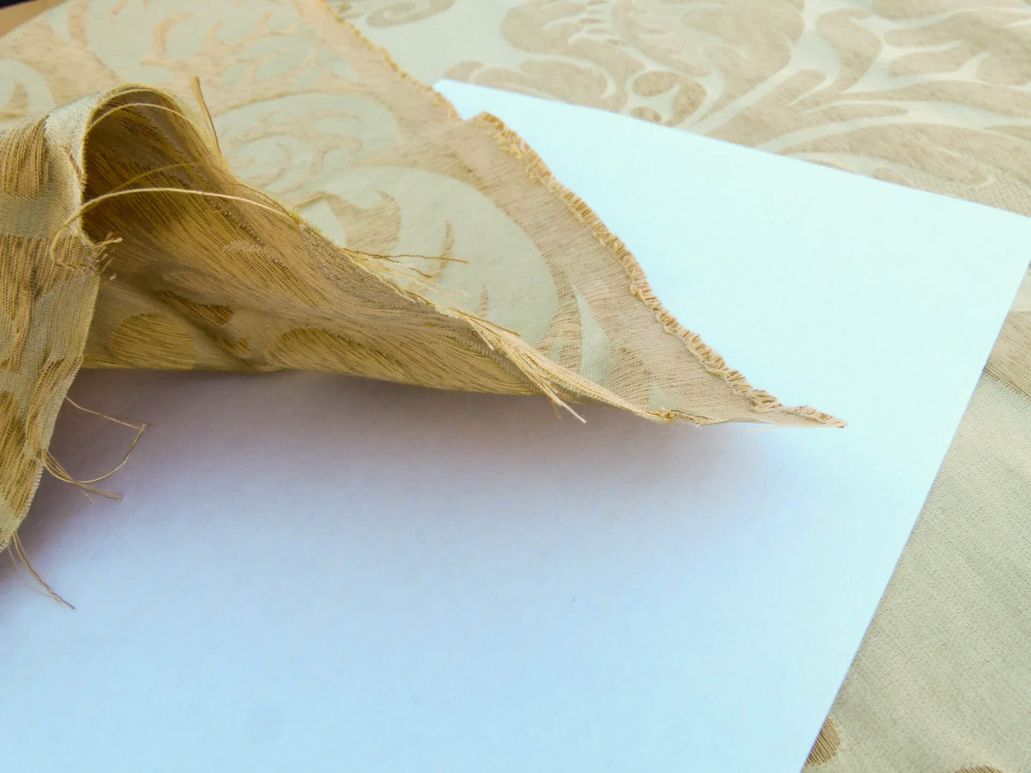 Scalamandre Bellona Midas Yellow Renaissance Silk Cotton Damask Floral Classic Beige MSRP USD 650/y