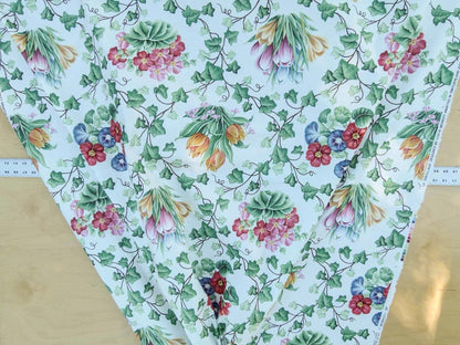 Scalamandre  Grey Watkins Le Treillage Blush Pink on White Spring Garden Trellis Tulip Rose Crocus Boston Ivy MSRP USD 204/y