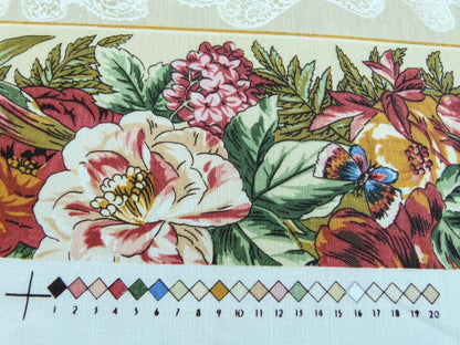 Scalamandre  Point de Venise Multi/Vanilla Stripe Botanical Beige White MSRP USD128/y