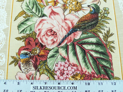 Scalamandre  Point de Venise Multi/Vanilla Stripe Botanical Beige White MSRP USD128/y