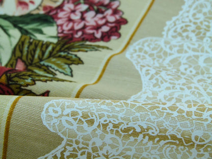 Scalamandre  Point de Venise Multi/Vanilla Stripe Botanical Beige White MSRP USD128/y