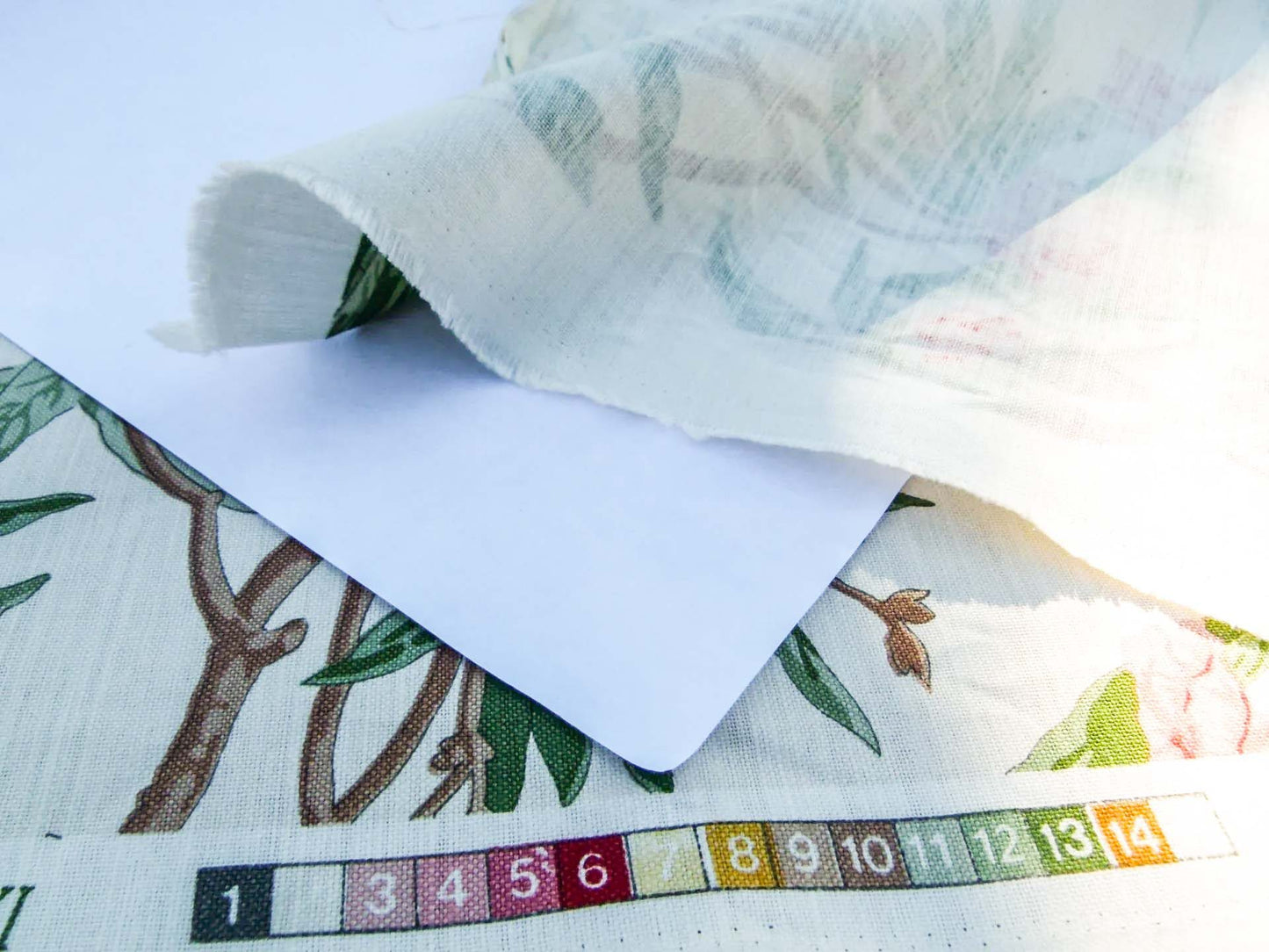 Scalamandre Cliveden Multi/Ivory Oleander flower Tree Branch Tropical Print on Cotton Linen  MSRP USD316/y