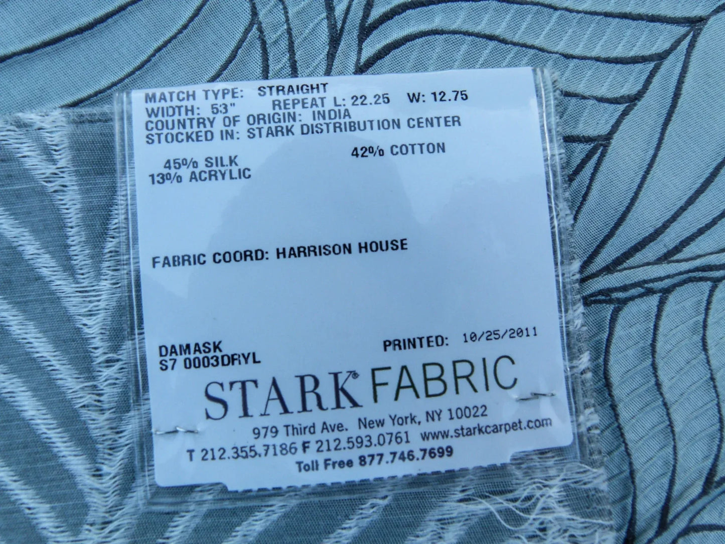 3 EV32 Square 26 x 26 inches Scalamandre Old World Weavers Sagamore Hill Bluebell Leaf Pattern Botanical Foliage MSRP USD492/y