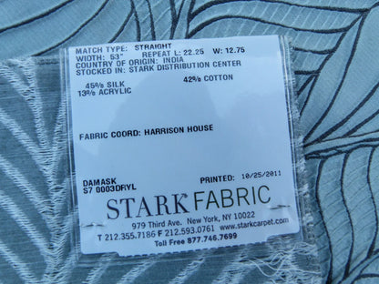 3 EV32 Square 26 x 26 inches Scalamandre Old World Weavers Sagamore Hill Bluebell Leaf Pattern Botanical Foliage MSRP USD492/y